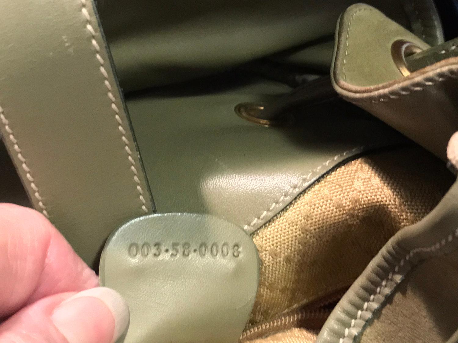 Gucci Pale Moss Green Leather and Suede Backpack  1