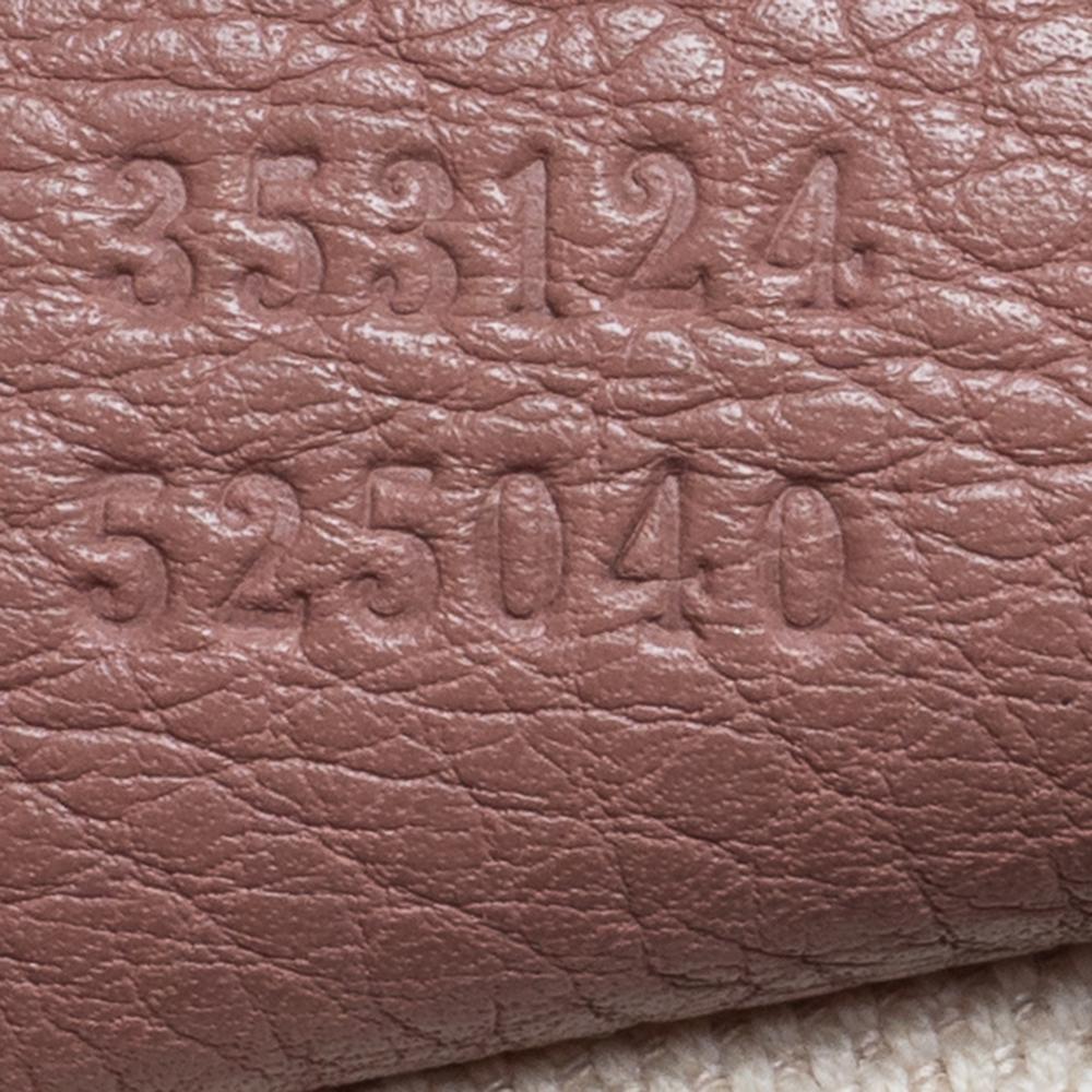Gucci Pale Pink Leather Medium Bamboo Shopper Boston Bag 3