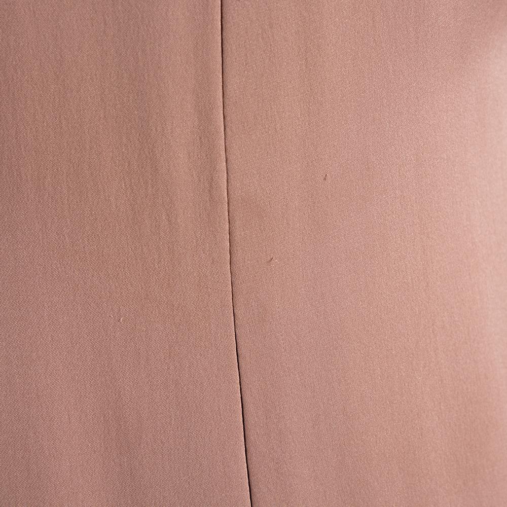 Brown Gucci Pale Pink Silk Crepe Brooch Detail Draped Gown M