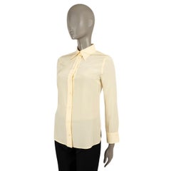 GUCCI pale yellow silk 2020 CREPE Button-Up Shirt 36 XXS