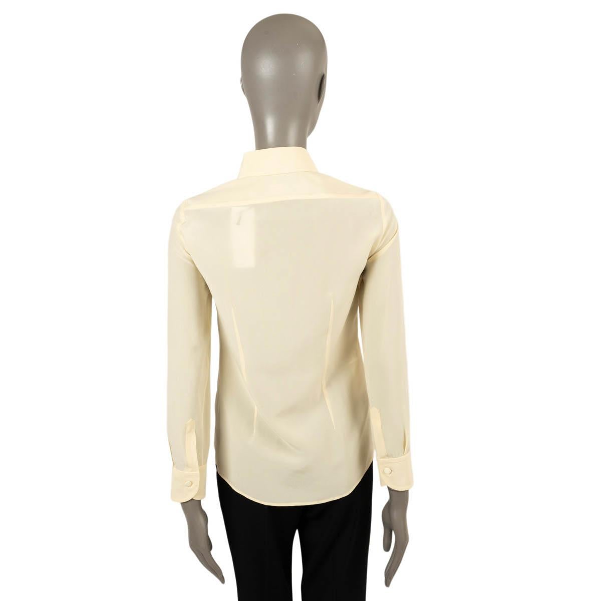 GUCCI pale yellow silk 2020 CREPE Button-Up Shirt 36 XXS In Excellent Condition For Sale In Zürich, CH