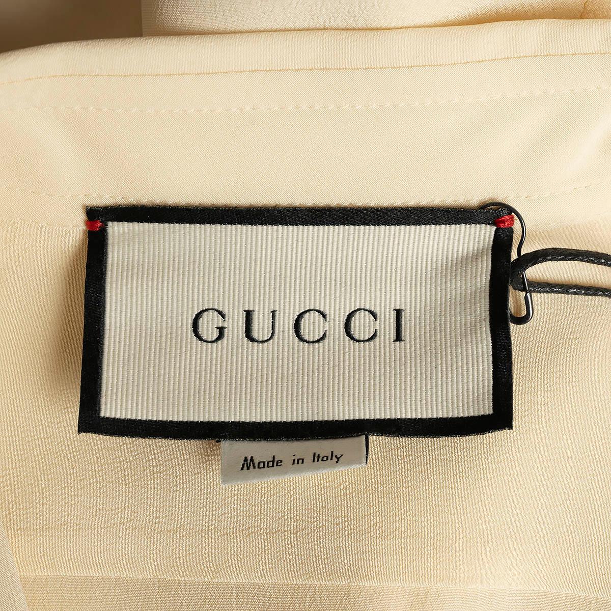 GUCCI pale yellow silk 2020 CREPE Button-Up Shirt 36 XXS For Sale 2