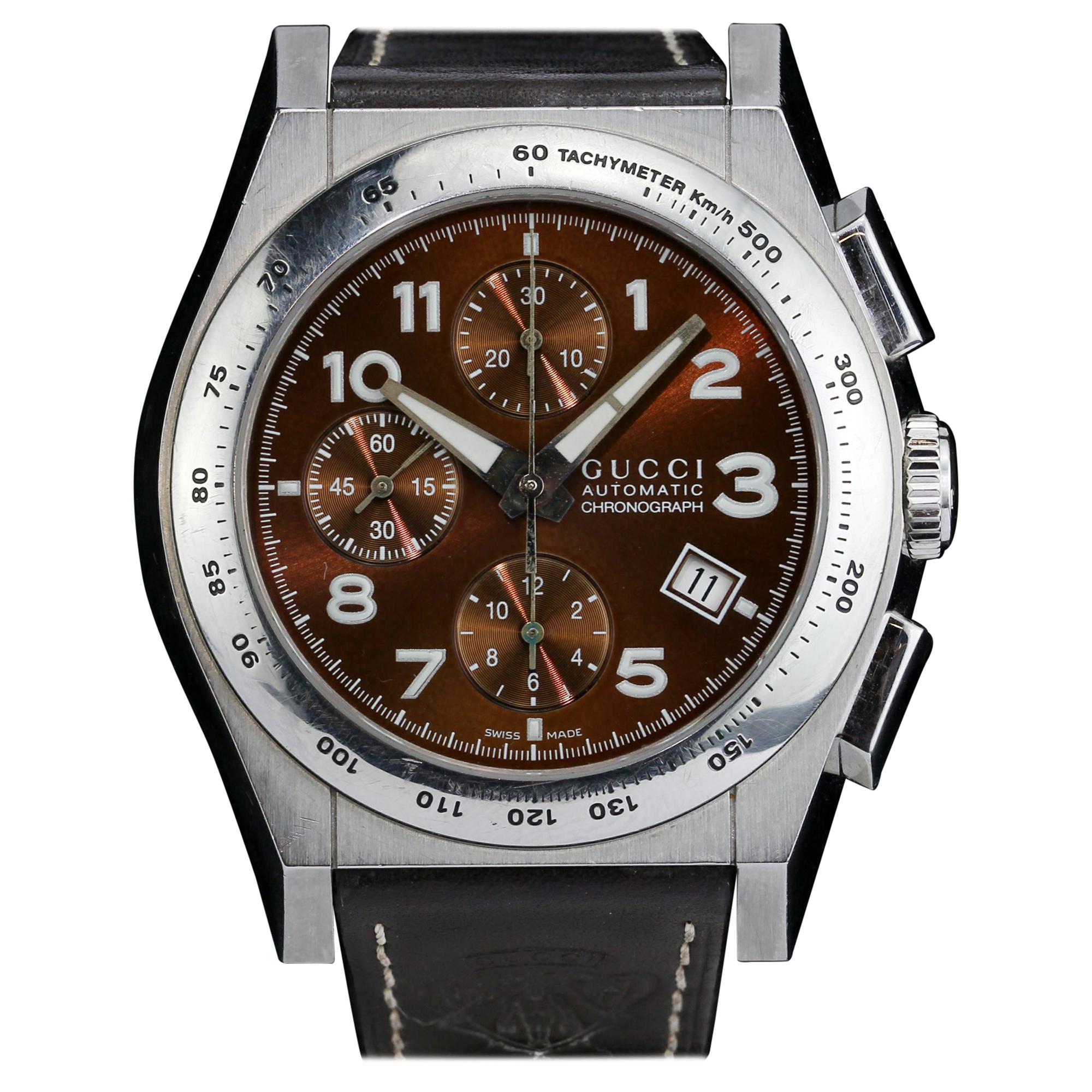 Gucci Pantheon Automatic Chronograph Watch with Full Set