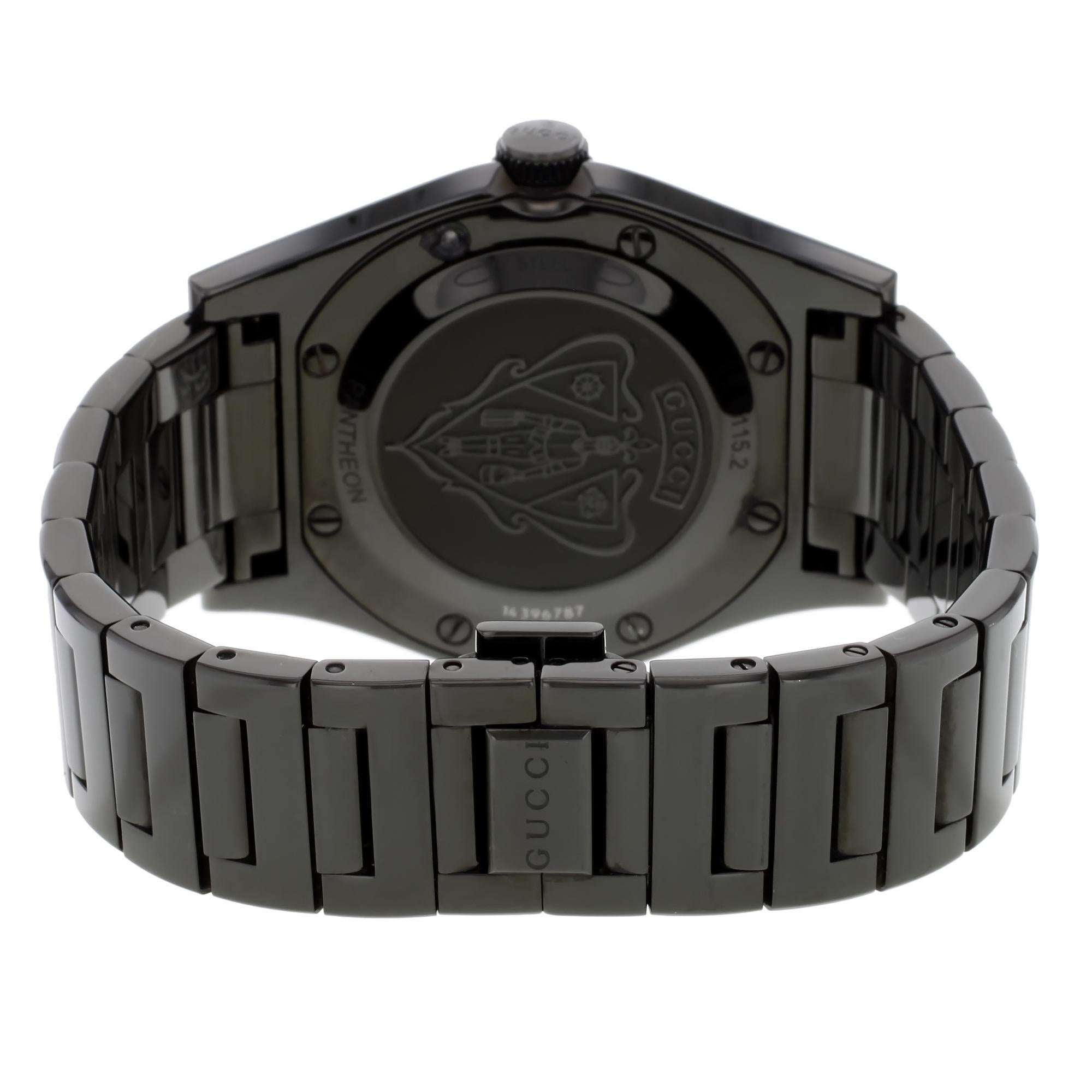gucci gunmetal tone chronograph watch
