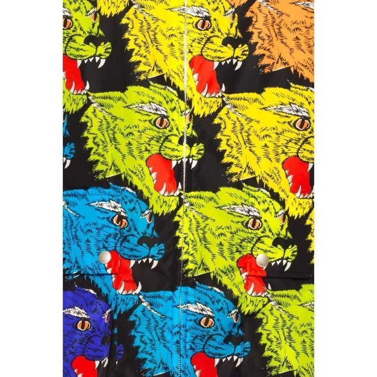 Gucci Panther face nylon jacket IT42 For Sale at 1stDibs