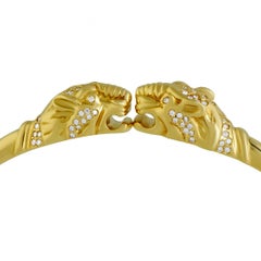 Gucci Panthere Diamond Yellow Gold Choker Necklace