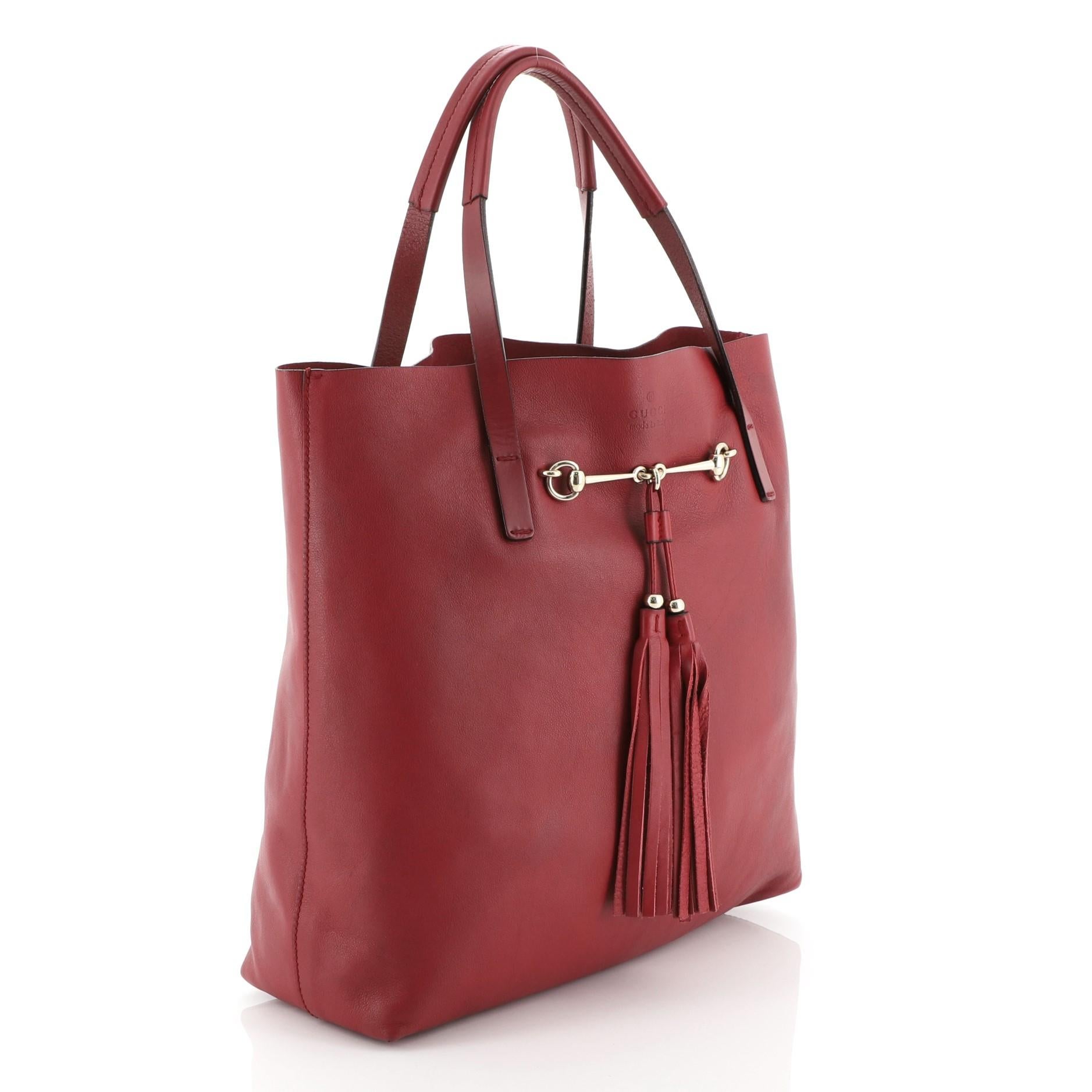 Brown Gucci Park Avenue Tote Leather Medium