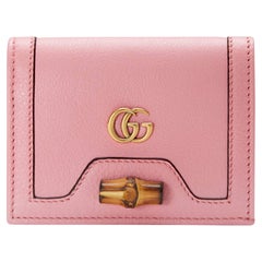 Gucci Pastel Pink Leather Diana Card Case Wallet