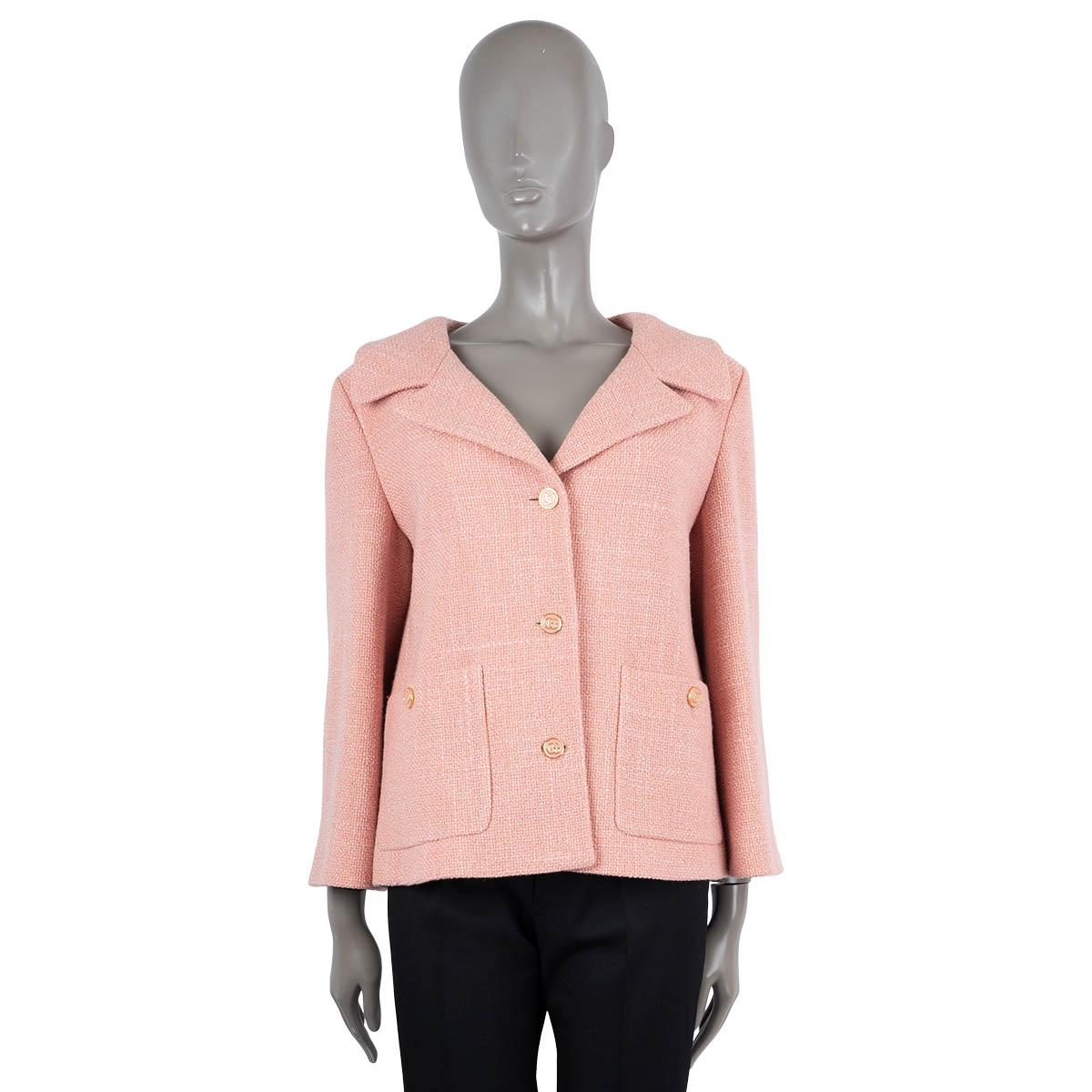 Beige GUCCI Veste blazer en laine rose pastel 2022 TWEED 40 S en vente