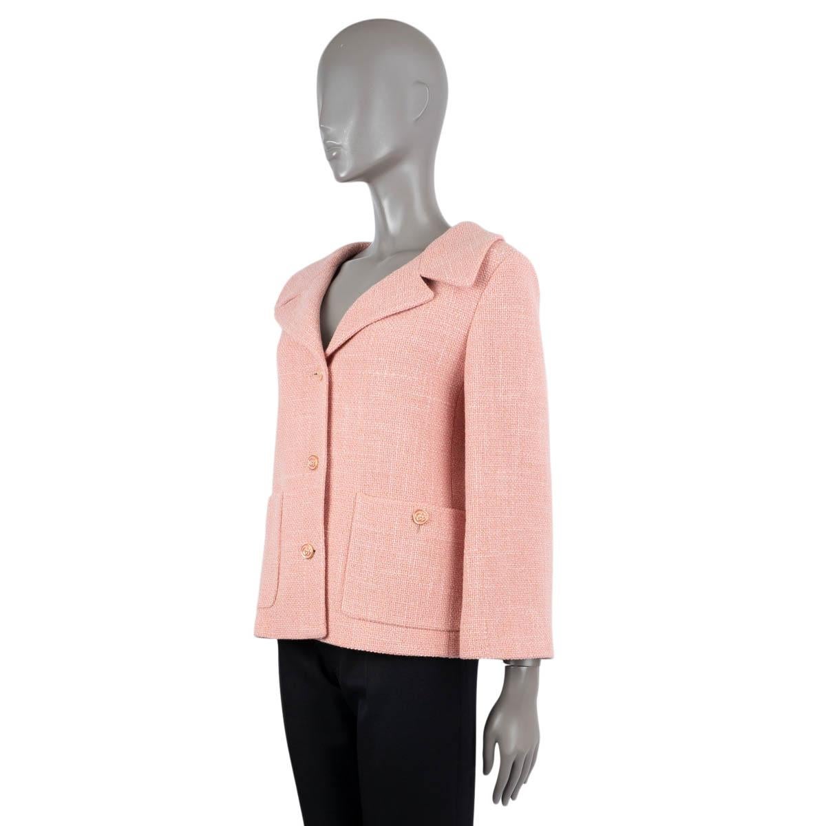 GUCCI Veste blazer en laine rose pastel 2022 TWEED 40 S Excellent état - En vente à Zürich, CH
