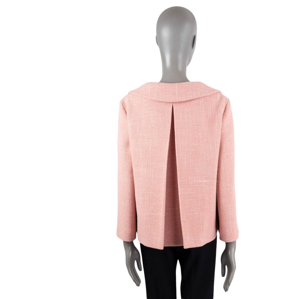 GUCCI pastel pink wool 2022 TWEED Blazer Jacket 40 S In Excellent Condition For Sale In Zürich, CH