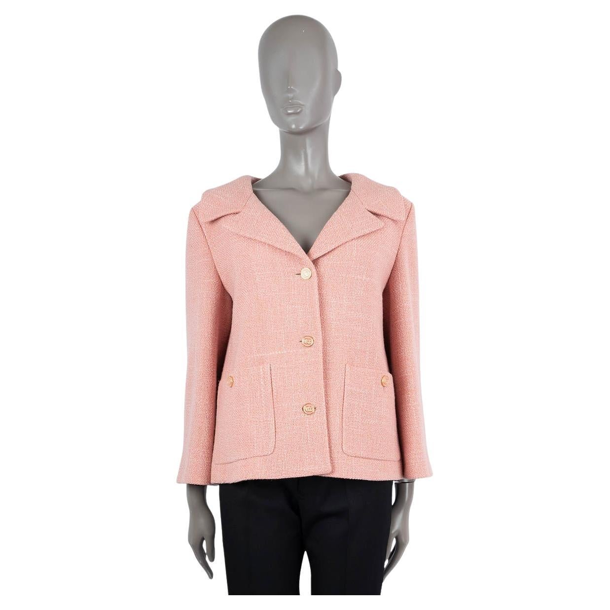 GUCCI pastel pink wool 2022 TWEED Blazer Jacket 40 S For Sale