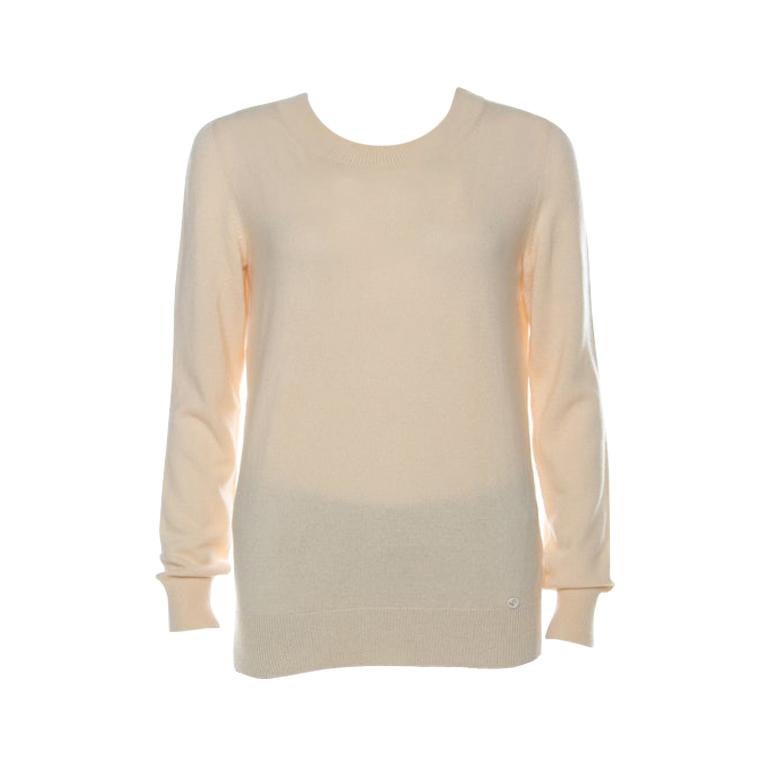 Gucci Pastel Yellow Cashmere Knit Sweater M