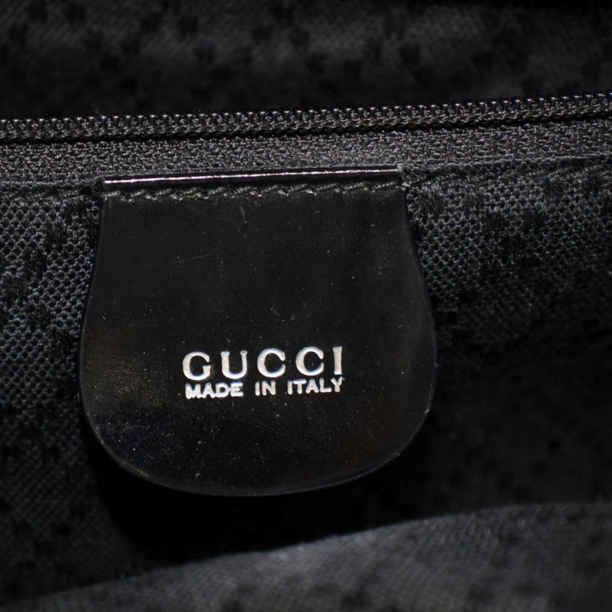 Gucci Patent Bamboo 866938 Black Canvas Backpack For Sale 1
