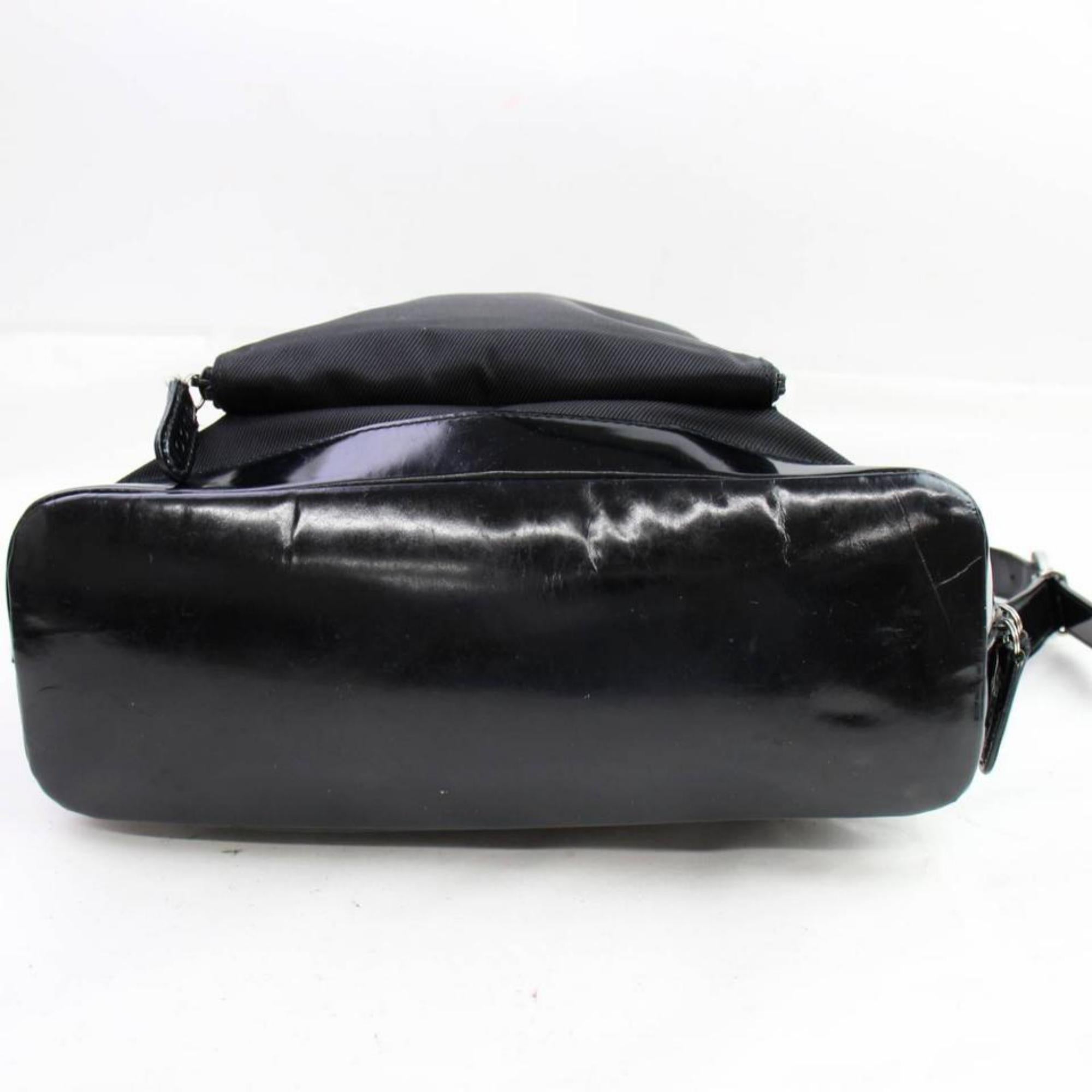 Gucci Patent Bamboo 866938 Black Canvas Backpack For Sale 3