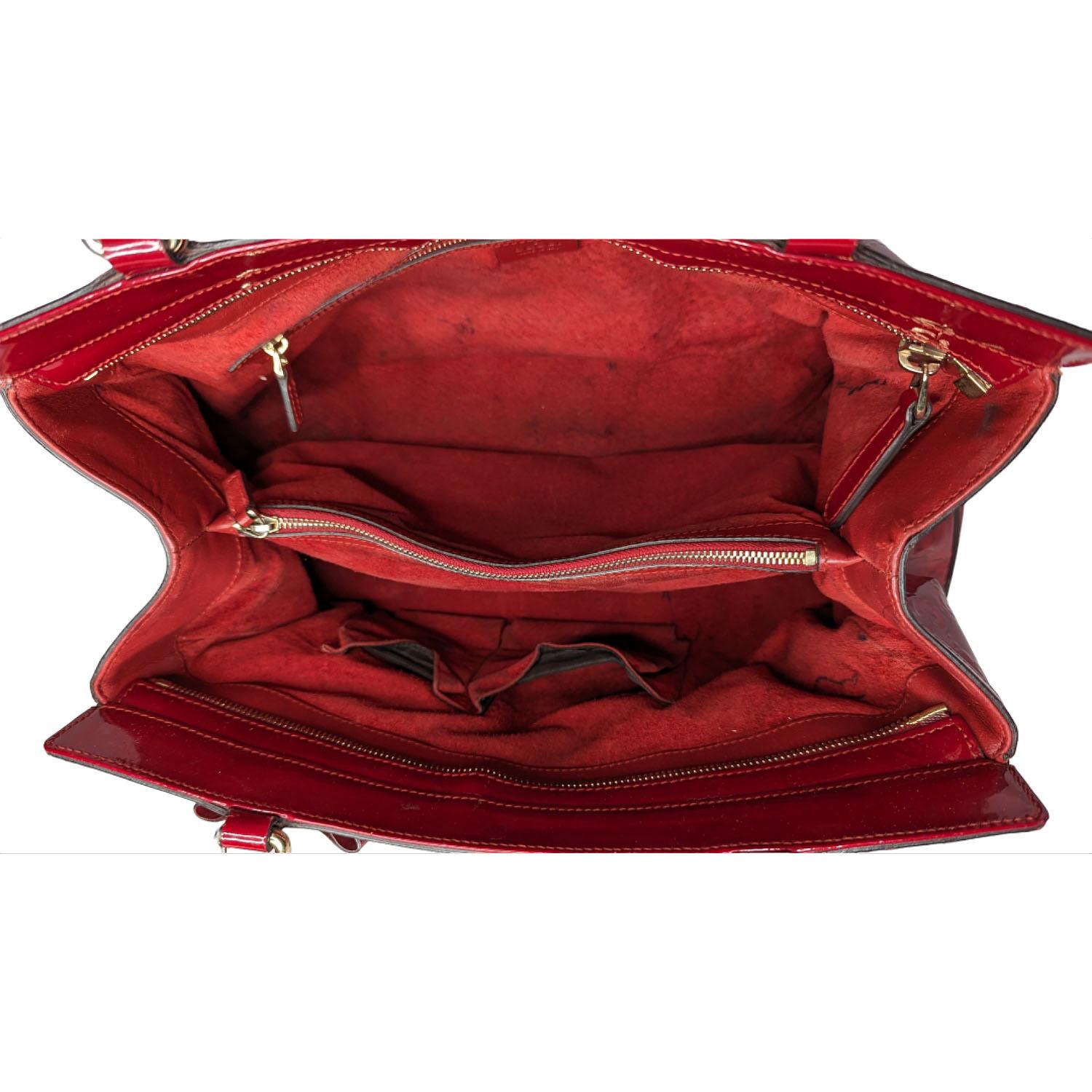 Gucci Patent Guccissima Medium Mayfair Tote Red For Sale 1