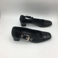 Gucci Patent Leather and Silver Hardware Patent Leather Heels in Black