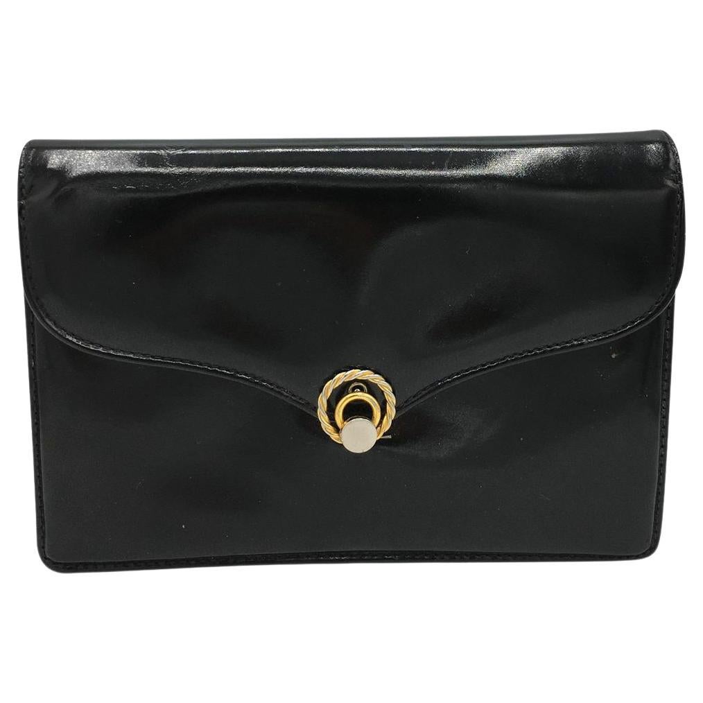 Gucci Patent Leather Clutch Bag in Black