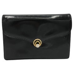 Vintage Gucci Patent Leather Clutch Bag in Black