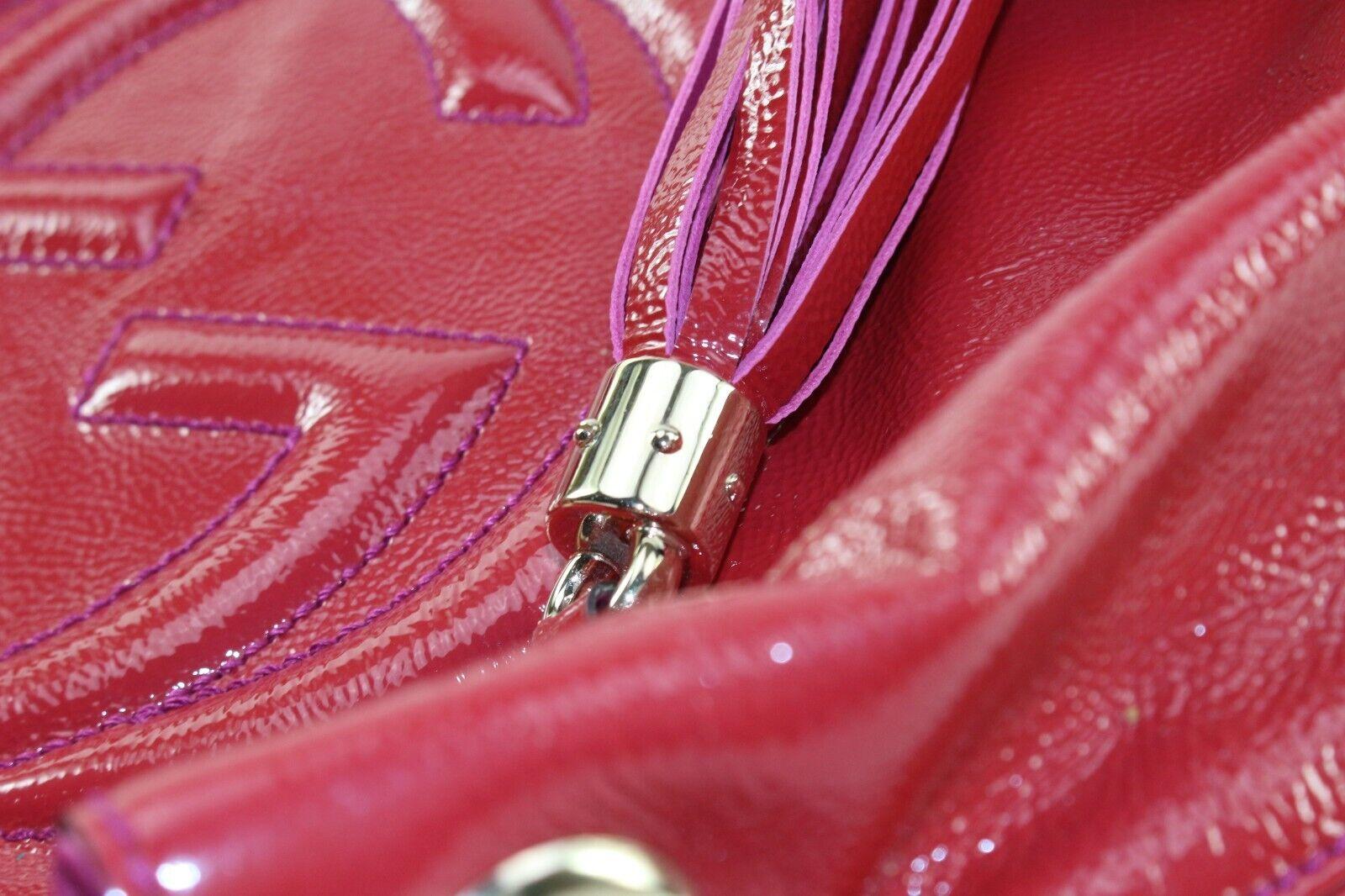 Gucci Patent Pink Soho Fringe Tassel Chain Tote 2way Fuchsia 1GK0104K For Sale 6