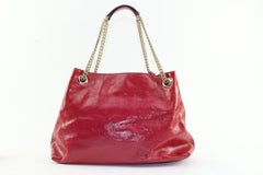Gucci Patent Pink Soho Fringe Tassel Chain Tote 2way Fuchsia 1GK0104K