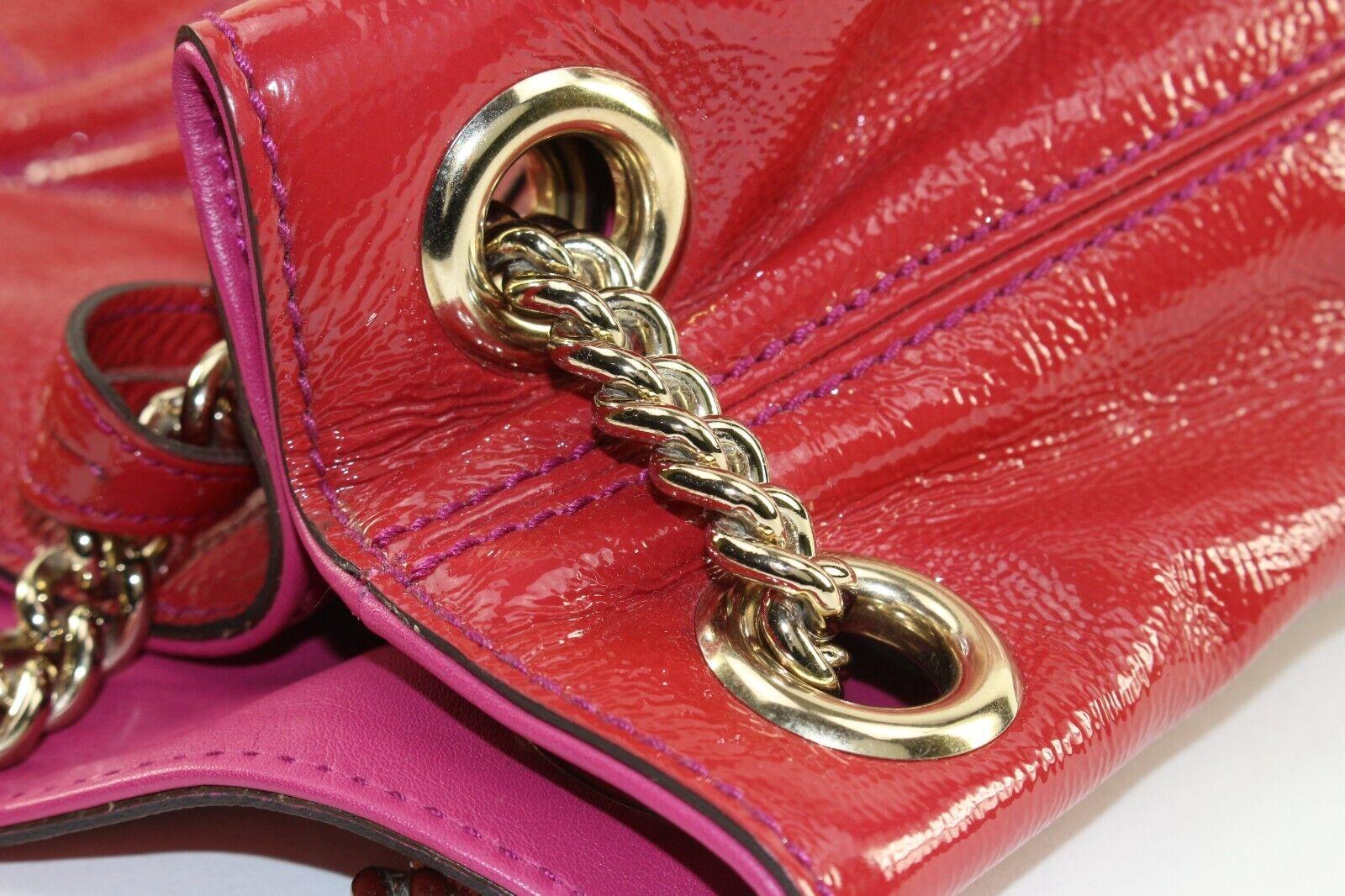 Gucci Patent Pink Soho Fringe Tassel Chain Tote 2way Fuchsia 1GK0104K For Sale 3