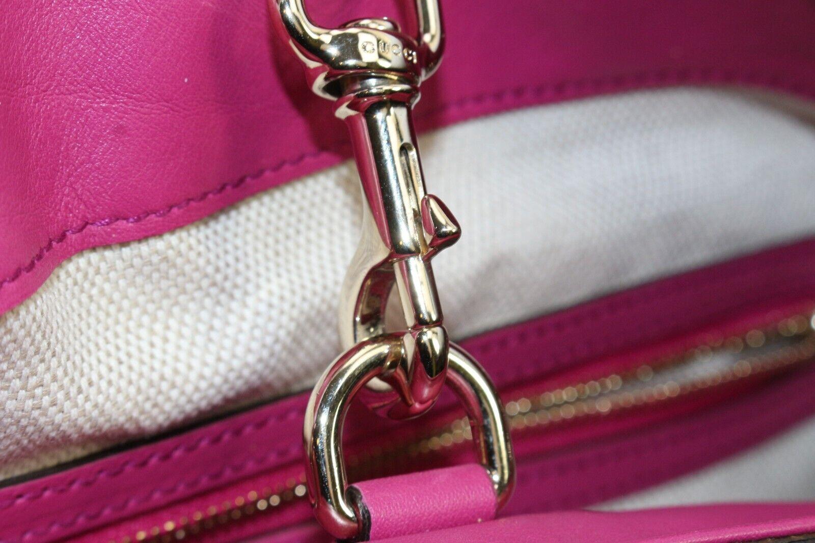 Gucci Patent Pink Soho Fringe Tassel Chain Tote 2way Fuchsia 1GK0104K For Sale 5