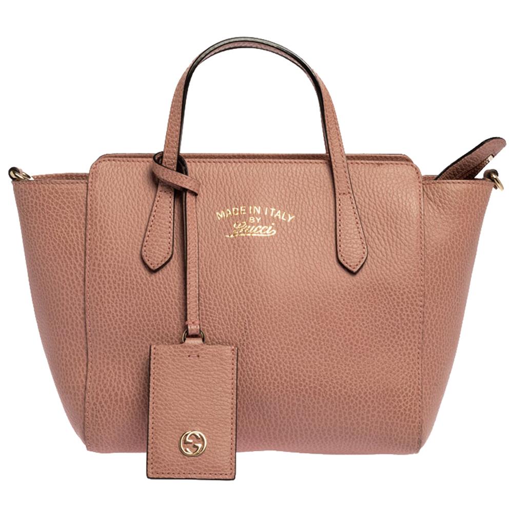 Gucci Peach Leather Mini Swing Tote For Sale at 1stDibs | gucci swing tote,  gucci mini swing tote, peach gucci bag