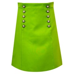 Gucci Pearl Button Skirt In Silk & Wool