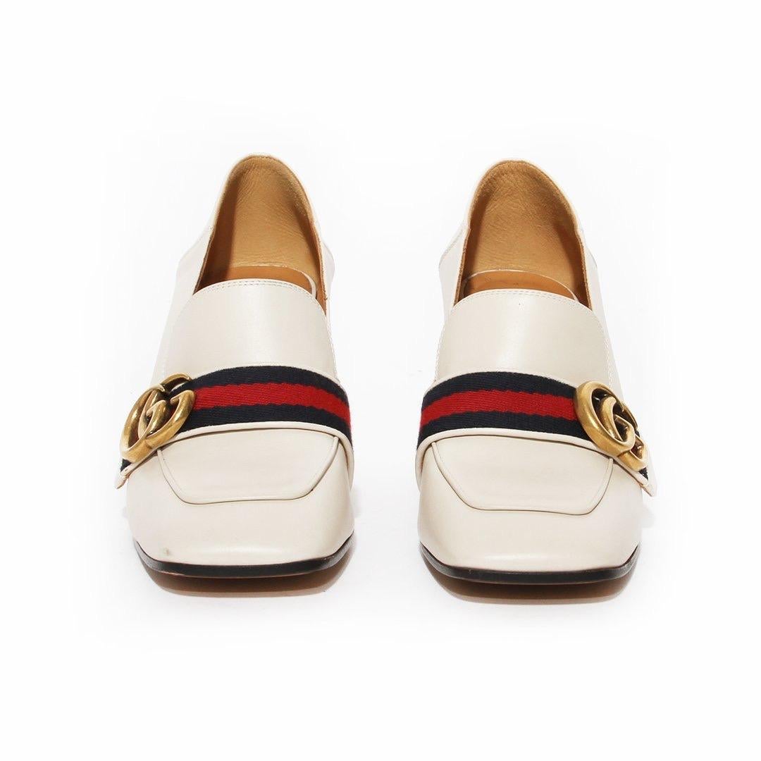 gucci loafers with pearls on heels