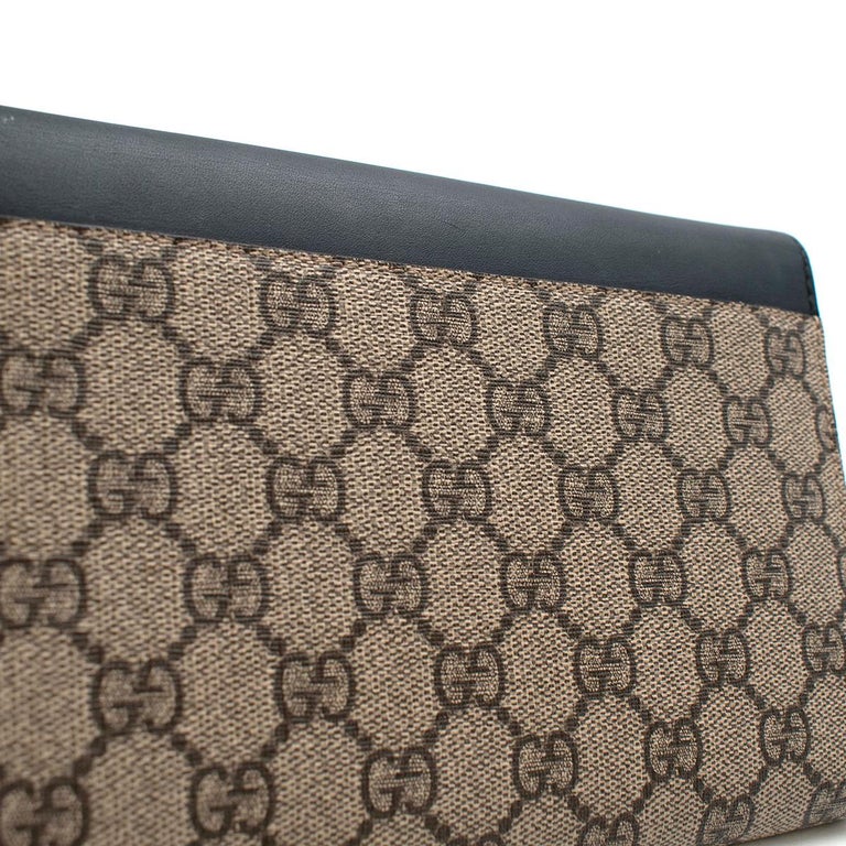 Gucci Pearl Studded Supreme Canvas And Leather Peony Clutch For Sale At 1stdibs