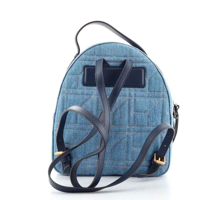 Blue Gucci Pearly GG Marmont Backpack Embellished Matelasse Denim Small