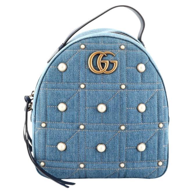 Last call!! Gucci Marmont Denim Backpack (Japan exclusive), Women's  Fashion, Bags & Wallets, Backpacks on Carousell