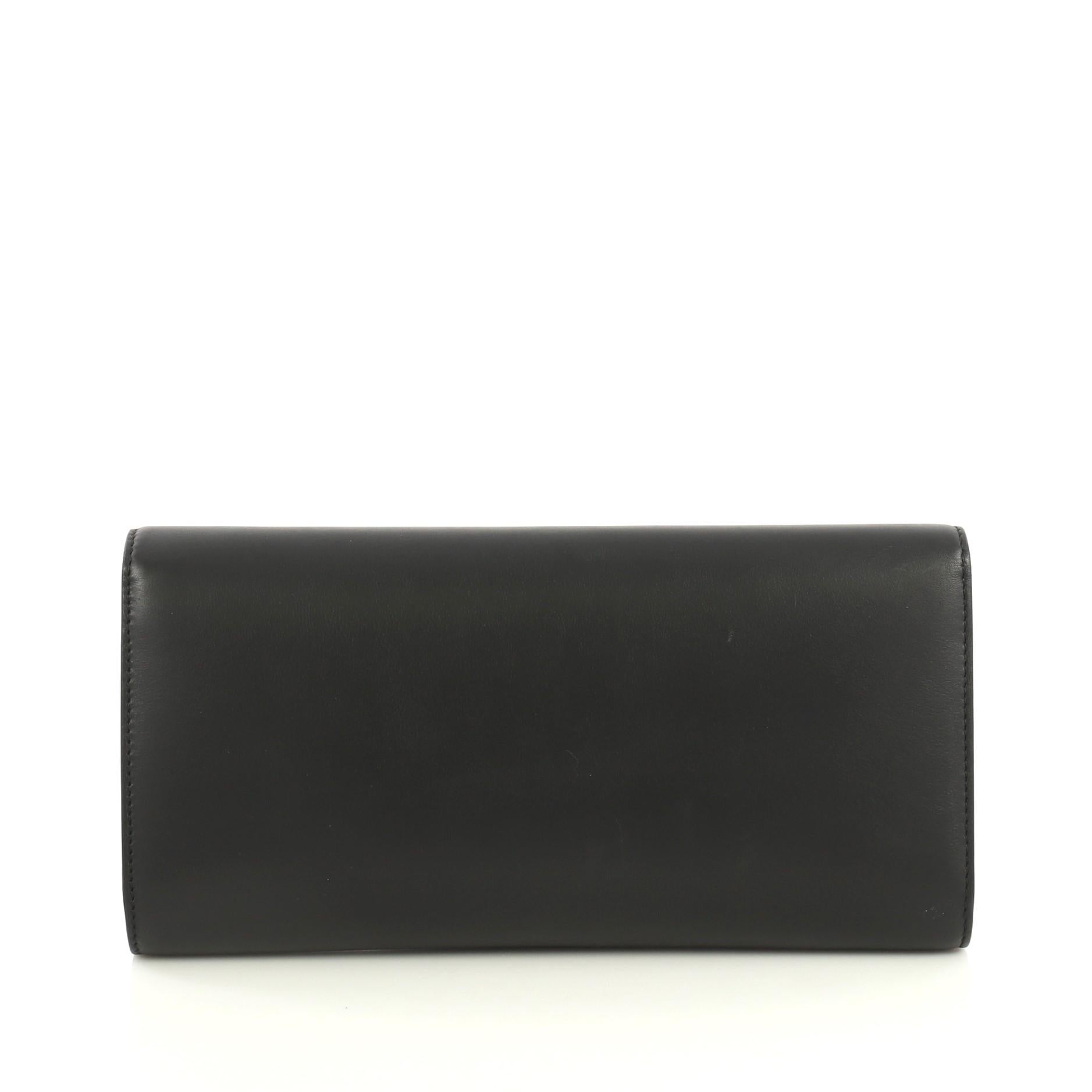 Black Gucci Pearly GG Marmont Clutch Leather