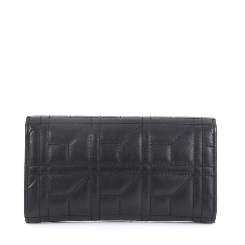Black Gucci Pearly GG Marmont Continental Wallet Matelasse Leather 