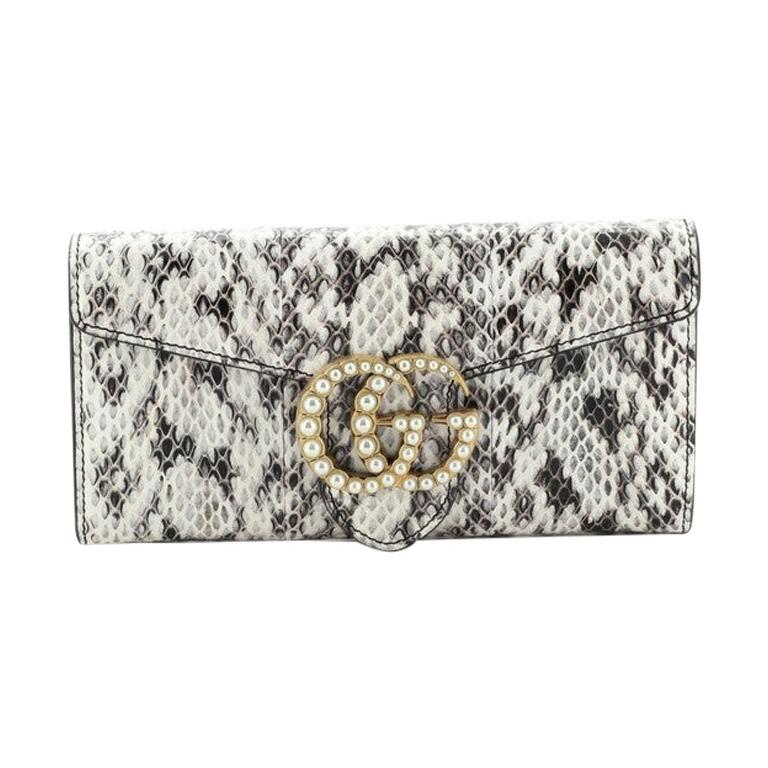 Gucci  Pearly GG Marmont Continental Wallet Python