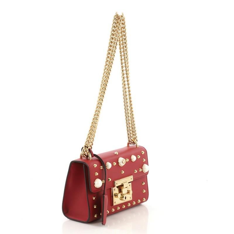 padlock studded leather shoulder bag