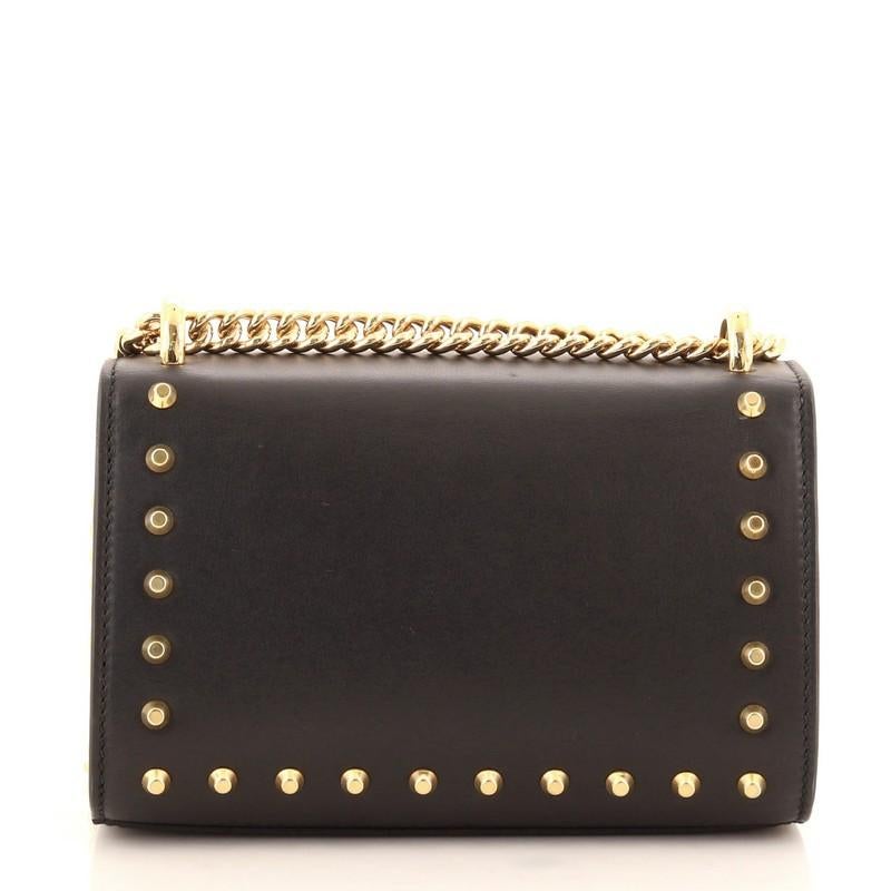 Black Gucci Pearly Padlock Shoulder Bag Studded Leather Small
