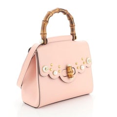 Gucci Pearly Peony Satchel Leather Mini