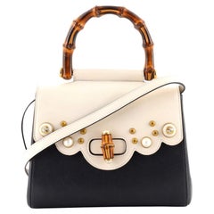 Gucci Pearly Peony Satchel Leather Mini