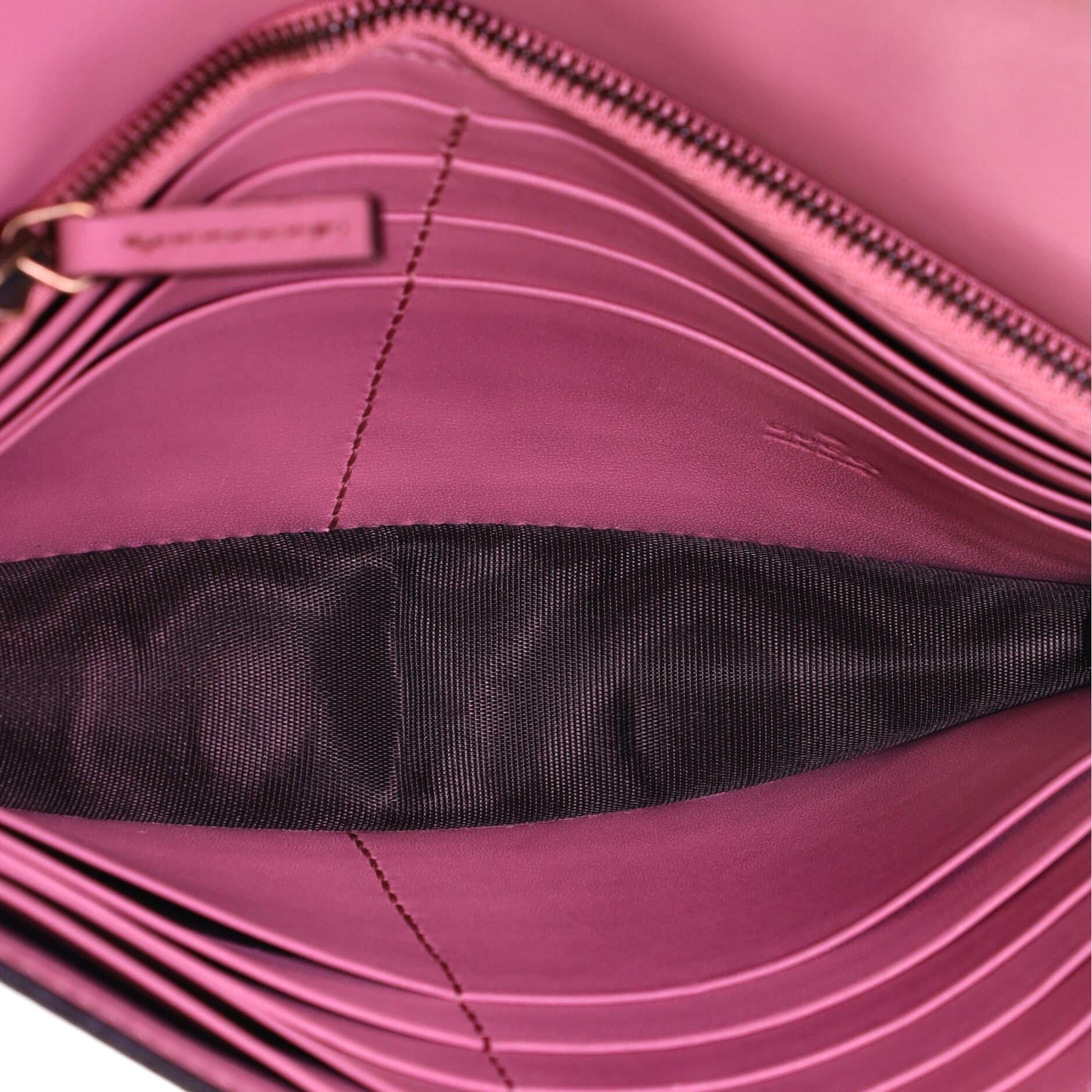 Pink Gucci Pearly Peony Wallet on Chain Leather Mini