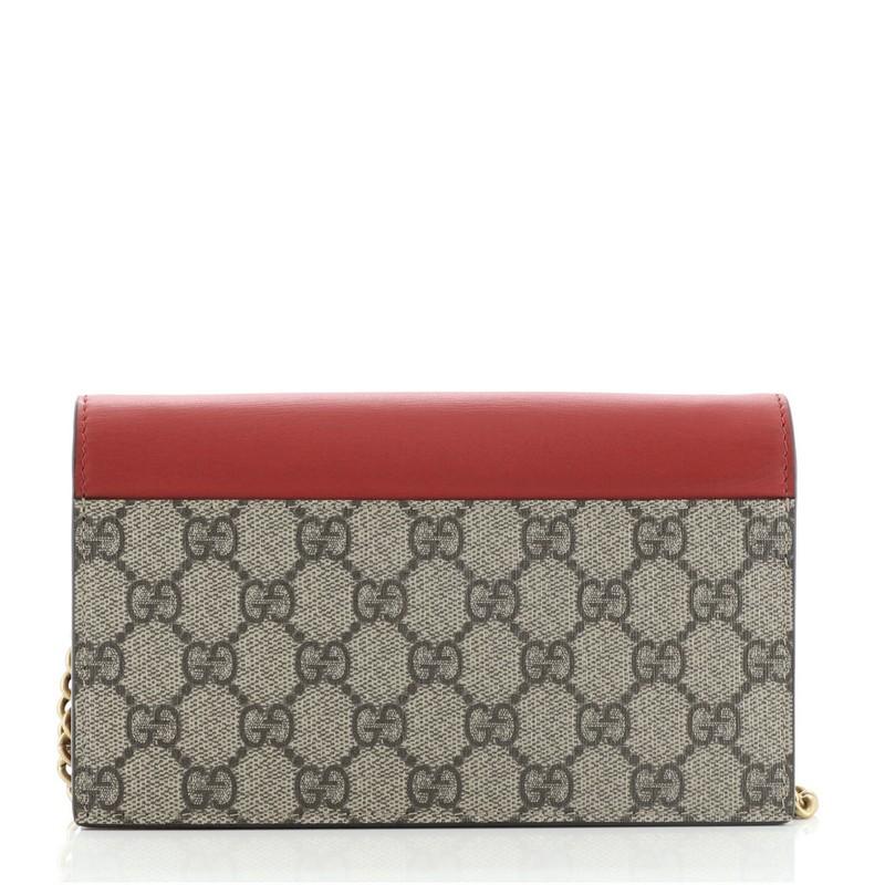 Gucci Pearly Wallet on Chain Coated Canvas with Leather Mini In Good Condition In NY, NY