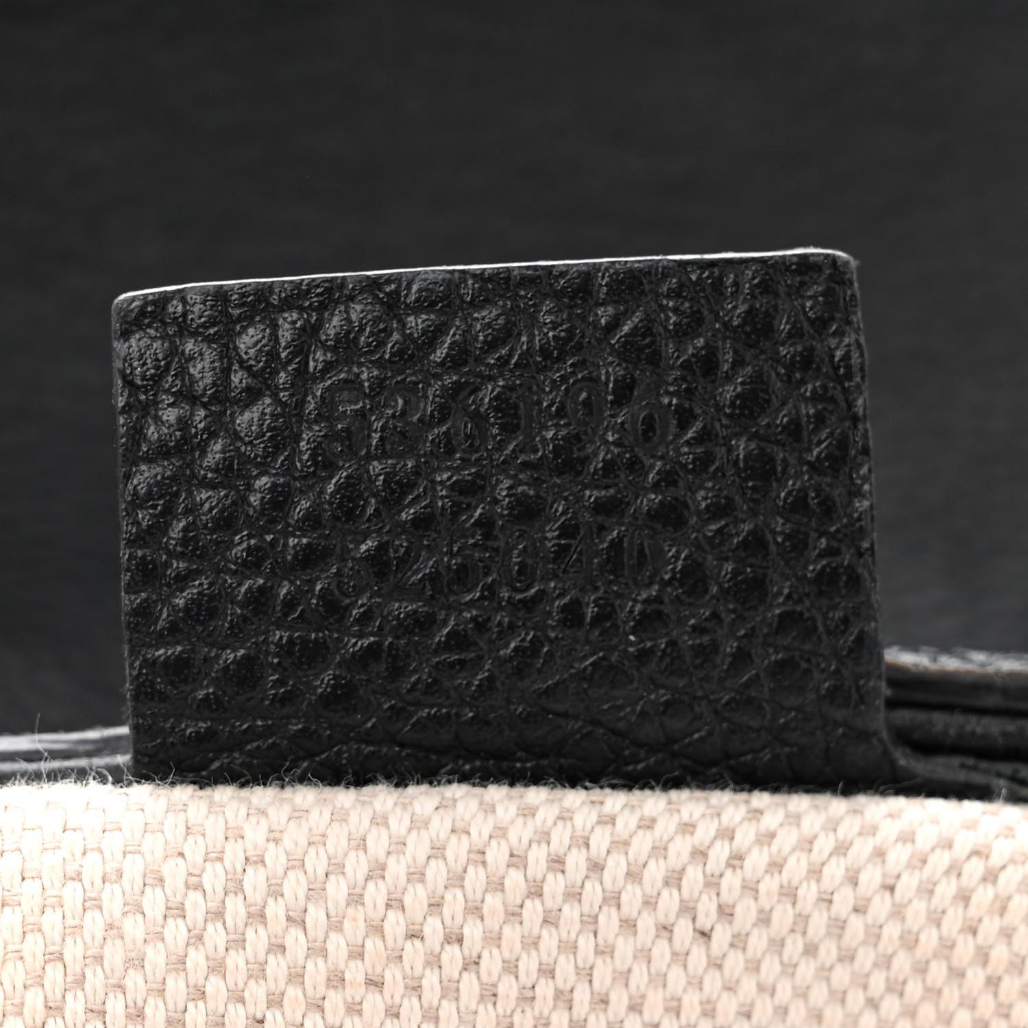 Gucci Pebbled Calfskin Black Soho Chain Shoulder Bag Medium For Sale 5