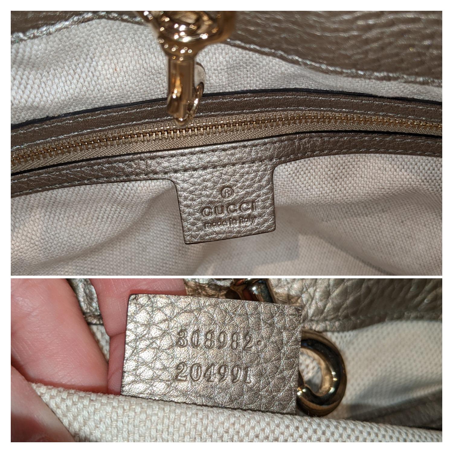Women's Gucci Pebbled Calfskin Medium Soho Chain Shoulder Bag