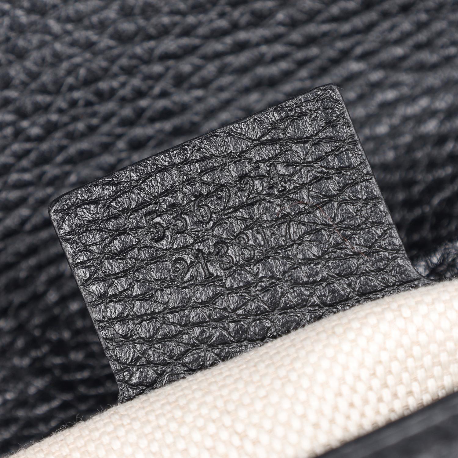GUCCI Pebbled Calfskin Medium Soho Flap Crossbody Black For Sale 8