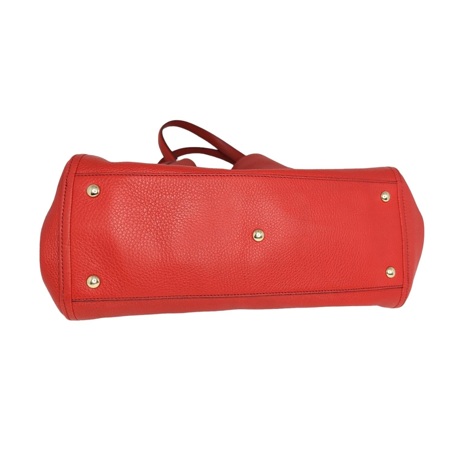 Gucci Pebbled Calfskin Medium Soho Shoulder Bag Red 1