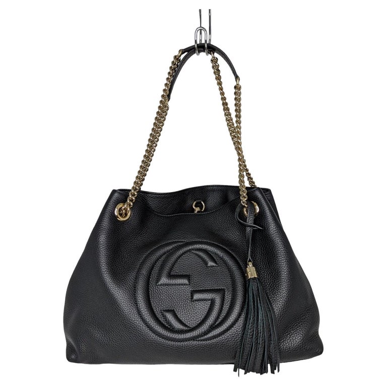 Gucci Pebbled Calfskin Small Soho Top Handle Black Bag