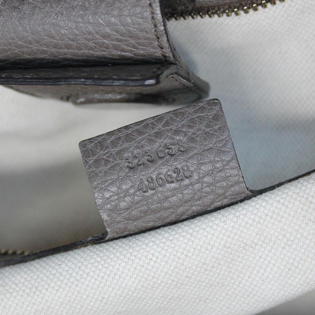Gucci Pebbled Leather Large Brown Handbag And Shoulder Bag For Sale 5