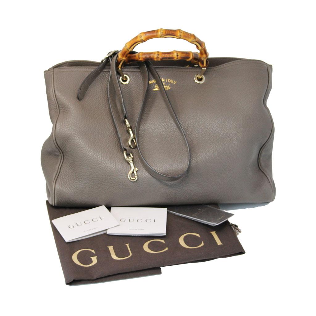 Gucci Pebbled Leather Large Brown Handbag And Shoulder Bag For Sale 6