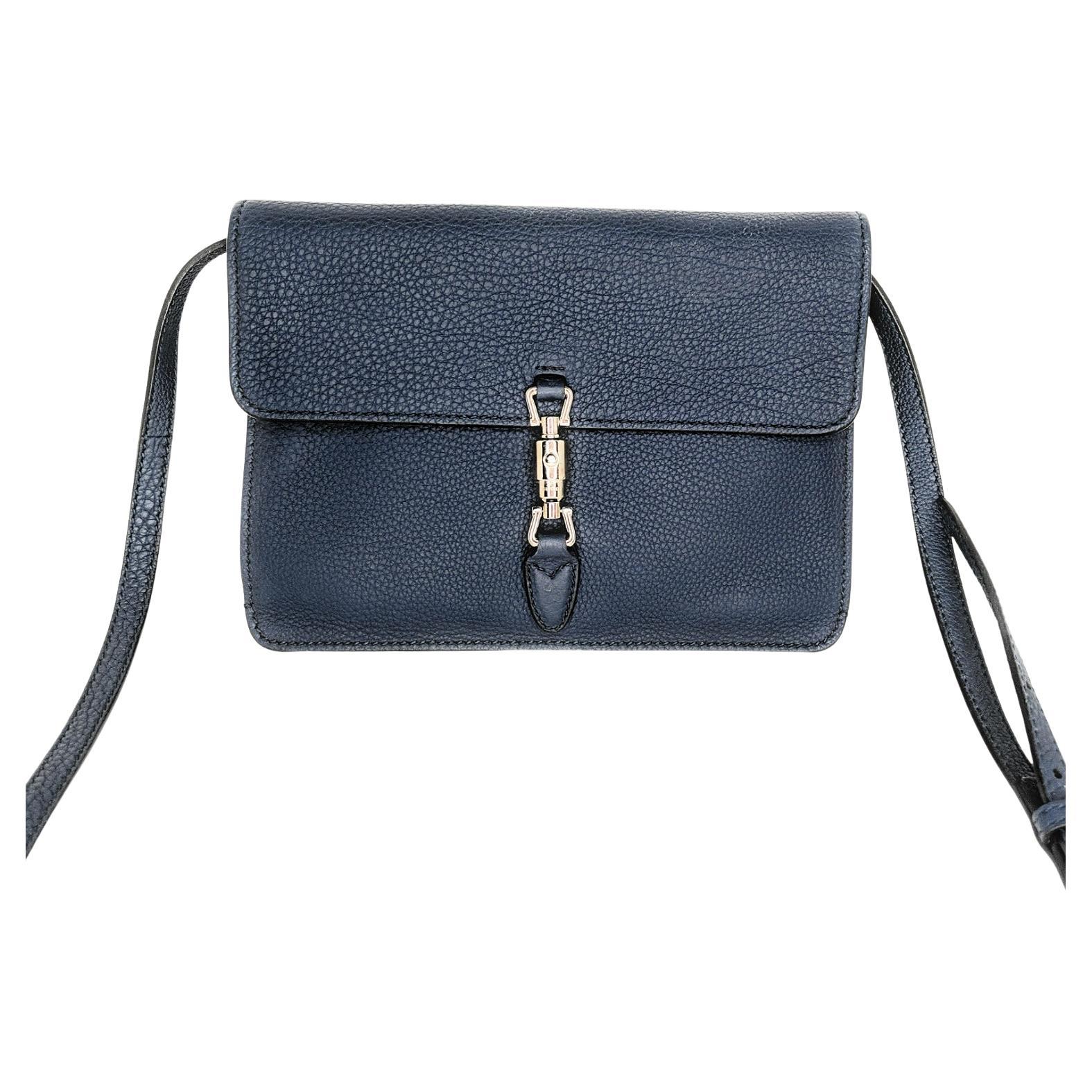 Gucci Pebbled Leather Soft Jackie Convertible Mini Crossbody For Sale